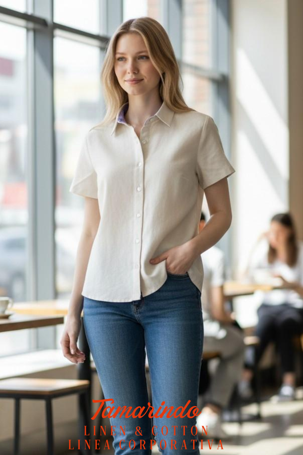 BLUSA DE LINO, BLUSA DAMA, BLUSAS MODERNAS, MODA CORPORATIVA, ROPA DE LINO MUJERES ROPA LINO TAMARINDO